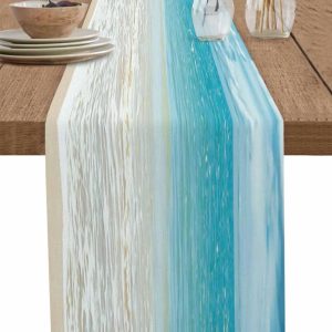 Ocean Beach Linen Table Runner for Dining Table