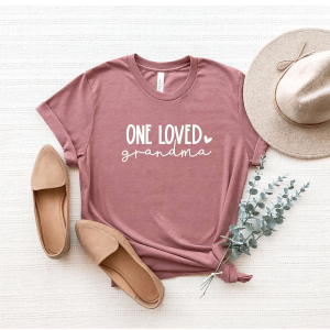 One Loved Grandma Shirt Heart Love Grandma Gift Tee for Mothers Day