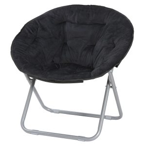 Oversized Faux Fur Saucer Chair Foldable Cozy Lounge Seat for Bedroom Dorm Living Room