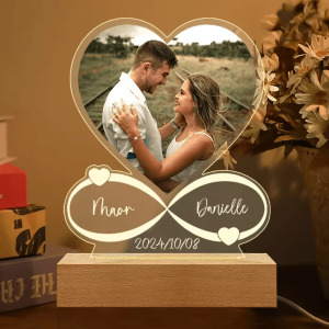 Personalized Acrylic Photo Love Frame Custom Couple Plaque for Anniversary & Valentines Gift