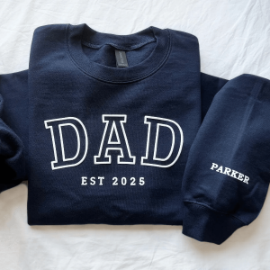 Personalized Dad Sweatshirt Est Year Fathers Day Gift Custom Dad Crewneck