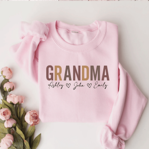 Personalized Grandma Sweatshirt Custom Names Cozy Gift for Mothers Day