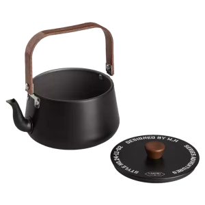 Portable Camping Kettle with Wooden Handle Lightweight Outdoor Teapot Coffee Pot