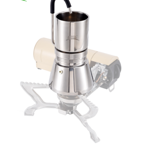 Portable Stainless Steel Camping Coffee Maker Moka Pot with Grinder