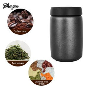 Premium Coffee Vacuum Canister Airtight Stainless Steel Coffee Storage Jar
