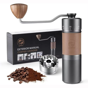 Premium Stainless Steel Manual Coffee Grinder with Adjustable Burr and Anti Slip Pad