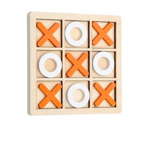 Premium Wooden Tic Tac Toe Board Game Classic Family Game Night Portable Travel Game for Kids and Adults
