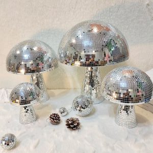 Prismatic Narrative Sculpture - High-Definition Mushroom Disco Ball Architectural Ornament