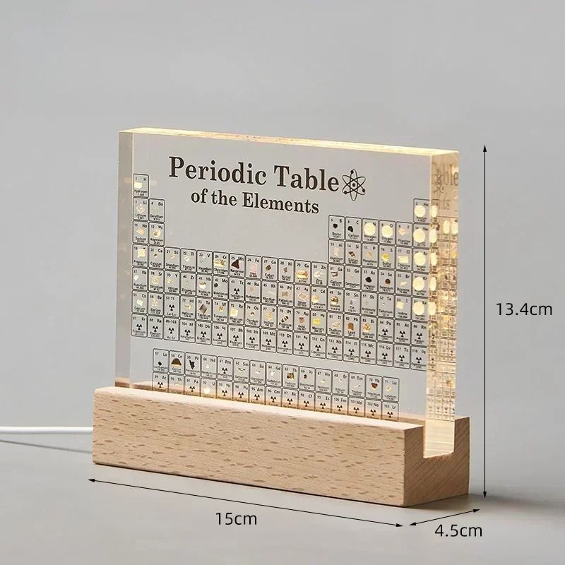 Professional Acrylic Periodic Table Display with Real Elements