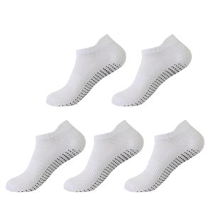 Professional Yoga Socks Women, Cotton Solid Color Short Mesh, Non-slip Breathable Sports Pilates Gym Socks