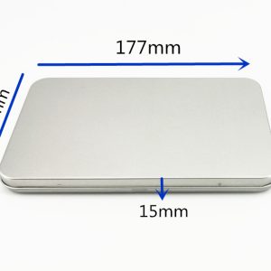 Rectangular Metal Cosmetic Storage Box with Hinged Lid Desk Brush & Accessory Organizer