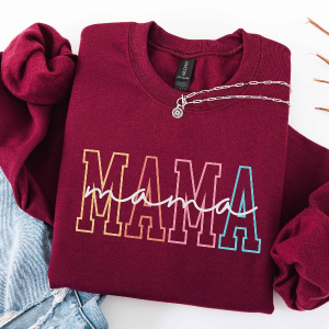 Retro Mama Crewneck Sweatshirt - Cozy Floral Mama Sweater, Cute Mother's Day Gift for New Moms