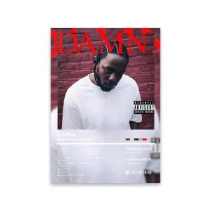 Retro Rapper Album Cover Poster Canvas Print for Music Room Decor