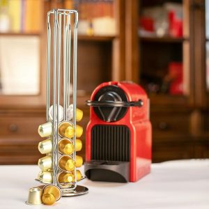 Rotating Coffee Pod Holder 40 Capsule Storage Rack with 360 Degree Base