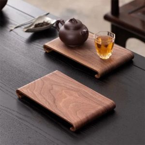 Rustic Wooden Serving Tray with Heat-Resistant Design for Coffee Tables & Display