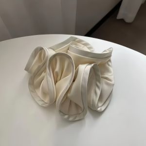 Satin Ribbon Hair Scrunchies for Women - Elegant Bow Elastic Ponytail Holder for Simple Temperament