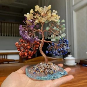 Seven Chakra Tree of Life Crystal Decor