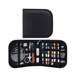 Sewing Kit with Thread Threader, Needle, Tape Measure, Scissors, Thimble - Travel-Friendly Set