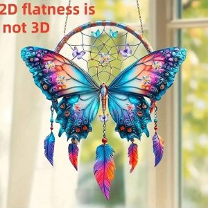 Shiny Butterfly Feather Pendant Wall Decor Gift