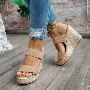 Sky-High Summer Wedge Sandals 4-inch Chunky Platform Slip-On Mules
