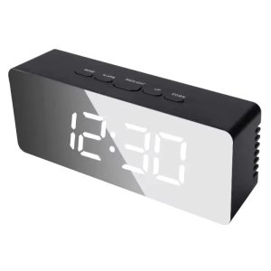 Smart LED Mirror Alarm Clock - USB Digital Desk Clock with Snooze & Night Display