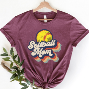 Softball Mom Shirt - Leopard Game Day Mom Tee, Perfect Mother's Day Gift for Softball Moms