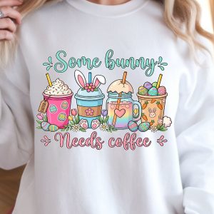 Some Bunny Needs Coffee Shirt, Funny Coffee T-Shirt, Cute Bunny Tee