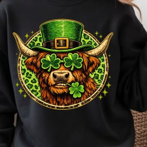 St. Patrick's Cow Shirt, Shamrock Cow T-Shirt, Funny Irish Humor Tee