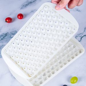 Stackable Silicone Ice Cube Trays with Lids Easy Release Food Grade Freezer Mold