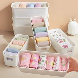 Stackable Storage Organizer Bins for Kitchen, Fridge & Desktop Multi Purpose Drawer Box Set