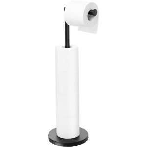 Stainless Steel Freestanding Toilet Paper Holder Stand - Rustproof 5-Roll Storage Tissue Rack