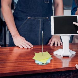 Stainless Steel Receipt Holder with Heavy Duty Base Restaurant Receipt Spike Stand