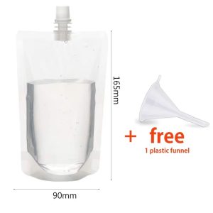 TravelSip Reusable Drink Pouches with Spout 100ml-500ml Portable Beverage Bags