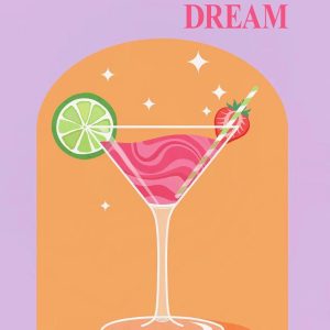 Trendy Colorful Cocktail Posters | Modern Whiskey Bar Cart Canvas Prints