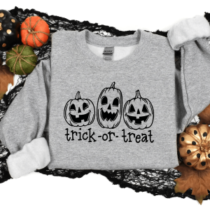 Trick Or Treat Halloween Shirt - Funny Kids Spooky Graphic Tee Cute Halloween Gift Top