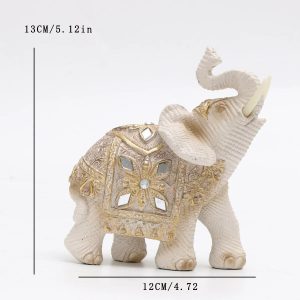 Trunk-Up Feng Shui Elephant Statue for Wealth and Good Luck Home Office Decor
