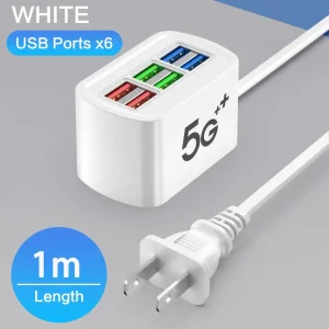 USB Power Strip Fast Charge Phone Charger Station Multiport Power Adapter