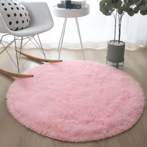 Ultra-Soft Round Plush Rug for Living Room & Kids Bedroom Comfort