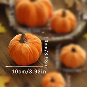 Velvet Artificial Pumpkin Decor for Fall, Halloween & Thanksgiving Home Styling