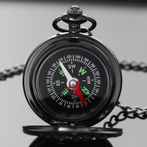 Vintage Brass Compass Pocket Watch Antique Style Navigation Compass for Hiking Camping Gift