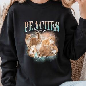 Vintage Cat Mom Gift, Custom Bootleg Shirt, Custom Face Shirt, Retro Dog Shirt