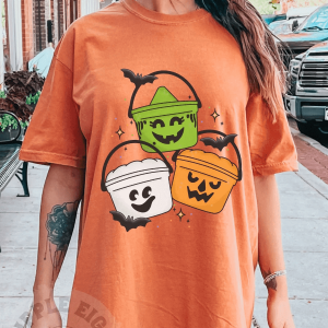 Vintage Halloween Bucket Shirt - Retro 90s Boo Pails Graphic Tee Cute Spooky Season Shirt