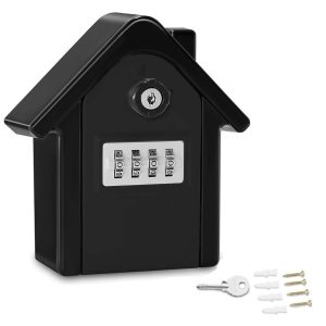 Wall Mount Key Lock Box with Resettable Code Heavy Duty Outdoor Key Safe for Secure Key Storage