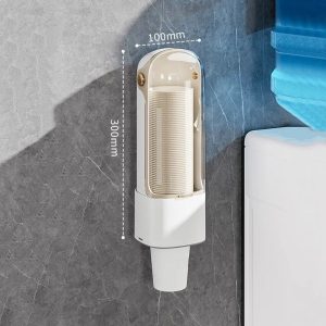 Wall-Mounted No-Drill Cup Dispenser - Dustproof Household Paper Cup Storage Rack