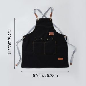Waterproof Kitchen Apron with Pockets Oil Proof Restaurant Work Bib Apron