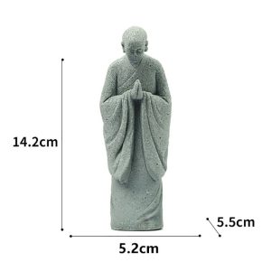 White Wishing Monk Statue | Zen Oriental Buddhist Micro Landscape Ornament
