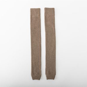 Winter Warm Knitted Leg Warmers for Women, Thick Wool Thermal Socks with Velvet Lining, Long Solid Color Stockings