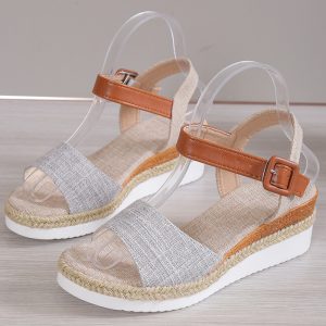 Womens Elegant Wedge Sandals, Soft Summer Shoes for Women, Stylish Ladies Party Footwear