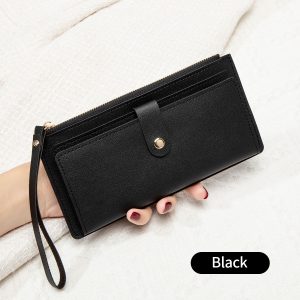 Women's Wallet, Ultra Thin Mini PU Leather Coin Purse, Multifunctional Long Card Bag, Handheld Credit Card Holder