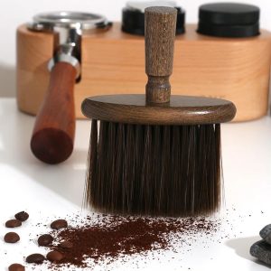 Wooden Coffee Cleaning Brush - Barista Espresso Dusting Tool for Coffee Machine & Grinder Maintenance